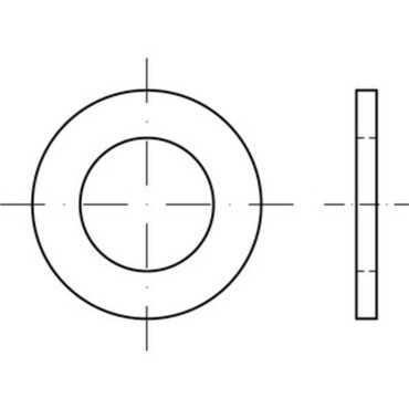 DIN433 Vlakke sluitring voor cilinderkopschroef Roestvaststaal (RVS) A2